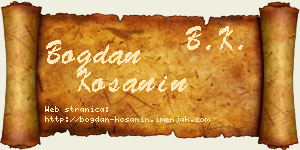Bogdan Košanin vizit kartica